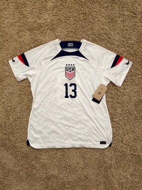 NWT Alex Morgan #13 USWNT Nike Home Soccer Jersey Women’s XL 2022 Team USA